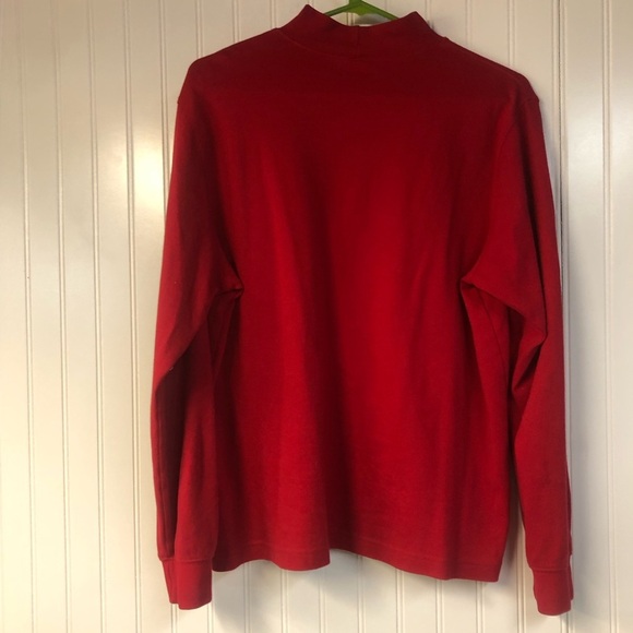 Lands End Long Sleeve Mock Neck Shirt Large 100% Cotton Layering Stretch - Picture 4 of 4